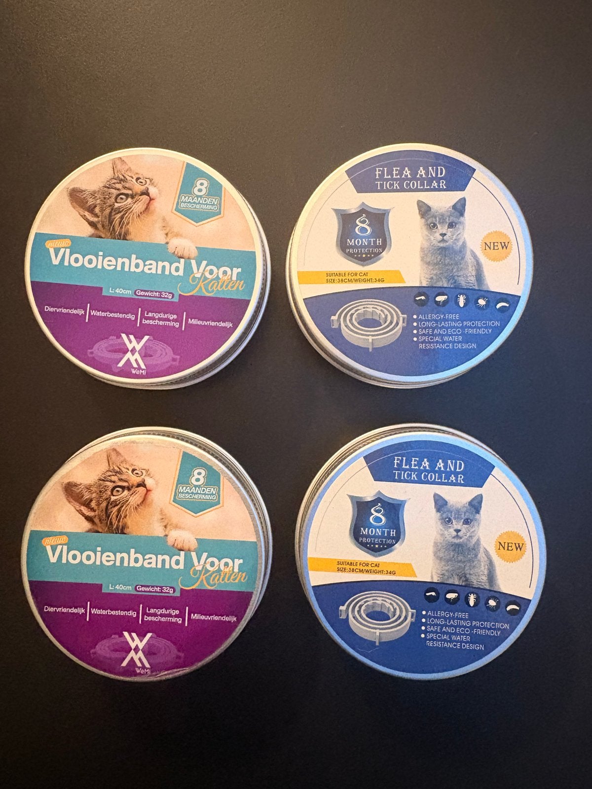 New Cat flea and tick collars (4 in total), Ophalen of Verzenden