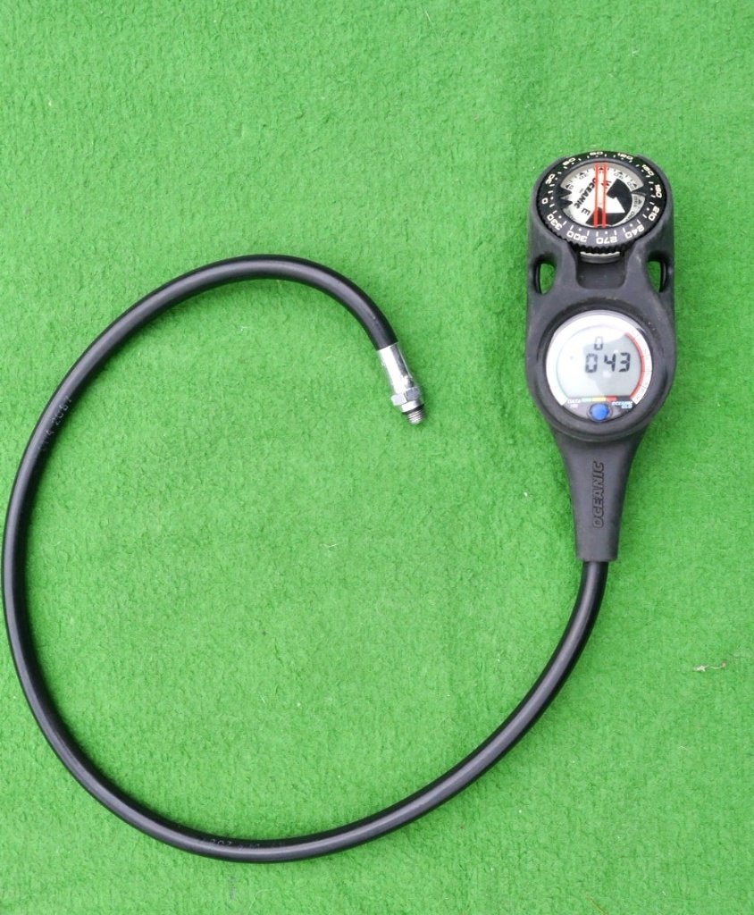 3-delig console met 400 bar manometer en Veo duikcomputer, Ophalen of Verzenden, Gebruikt, Duikcomputer