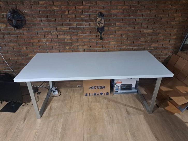 Gratis eettafel hoogglans wit, Ophalen, Gebruikt, 50 tot 100 cm, 150 tot 200 cm