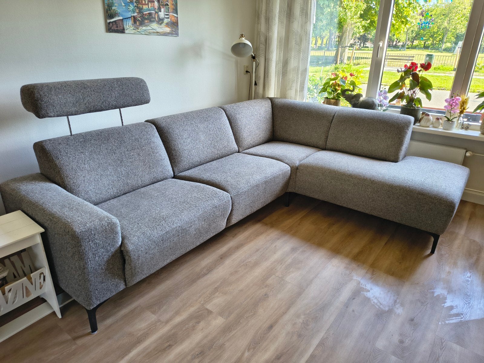 Moderne Hoekbank, Huis en Inrichting, Banken | Bankstellen, 250 tot 300 cm, 100 tot 125 cm, Hoekbank, Zo goed als nieuw