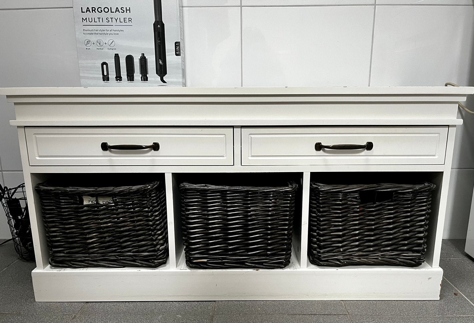 Kastje met manden en 2 lades voor badkamer, keuken of hal, Huis en Inrichting, Kasten | Dressoirs, Ophalen, Overige materialen
