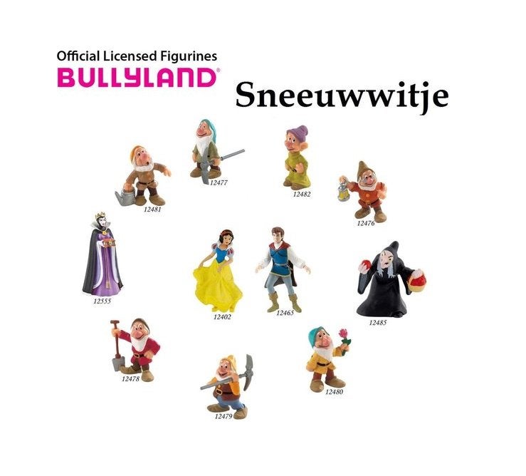 Bullyland-Disney Sneeuwwitje Speelset-Taarttoppers - 11stuks, Ophalen of Verzenden, Nieuw
