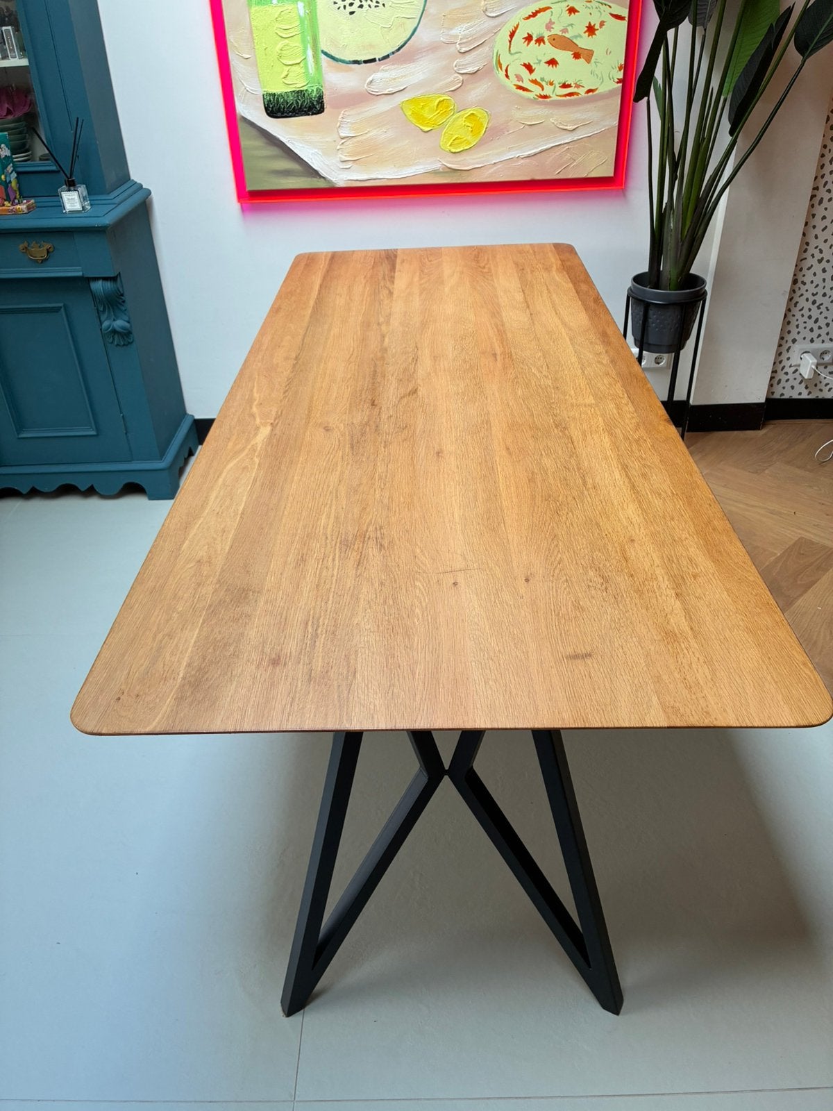 Studio Henk Butterfly 220*90 eettafel eikenhout, Huis en Inrichting, Gebruikt, Design, Eikenhout, 200 cm of meer