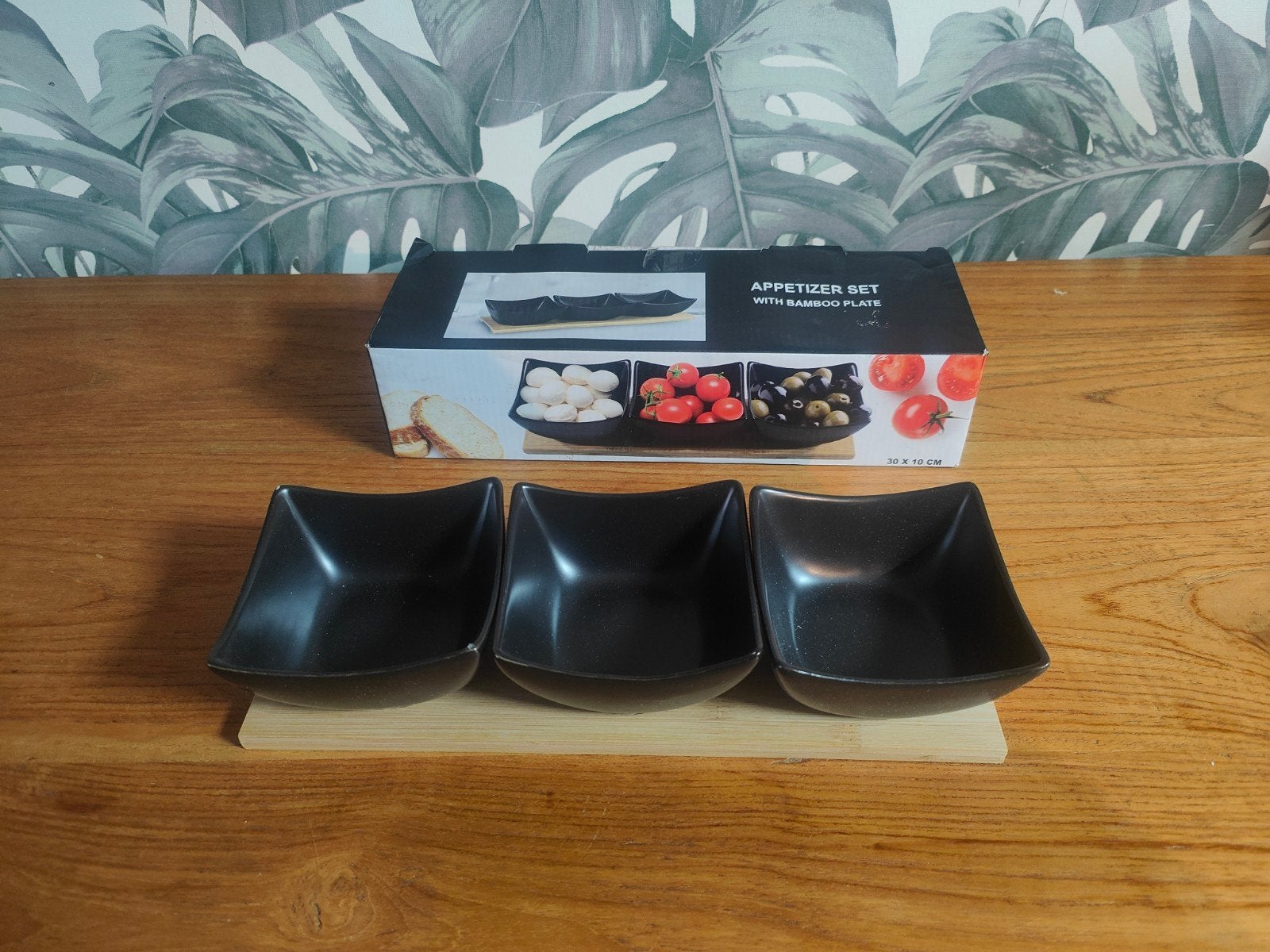 Appetizer Set met Bamboe Plank - Nieuw in Doos, Huis en Inrichting, Overige typen, Hout, Nieuw, Ophalen of Verzenden