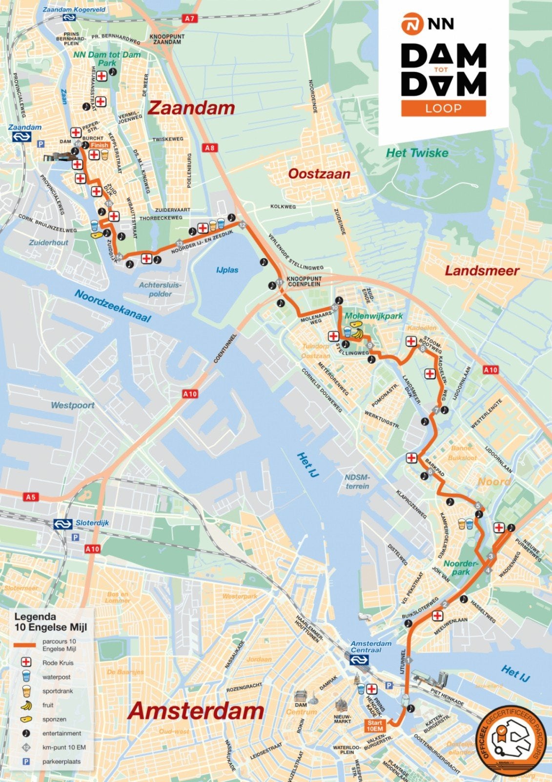 Kaartje voor de dam tot damloop, Eén persoon, September