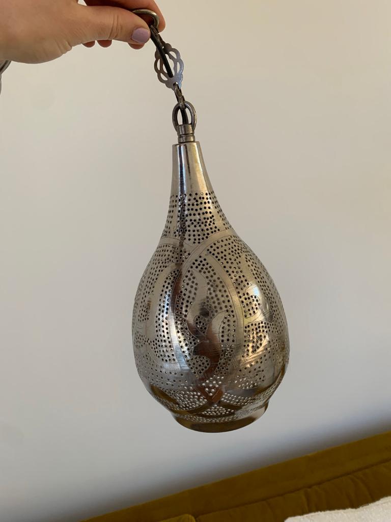 Oosterse zilveren hanglamp, Ophalen, Overige materialen, Gebruikt, Oosters