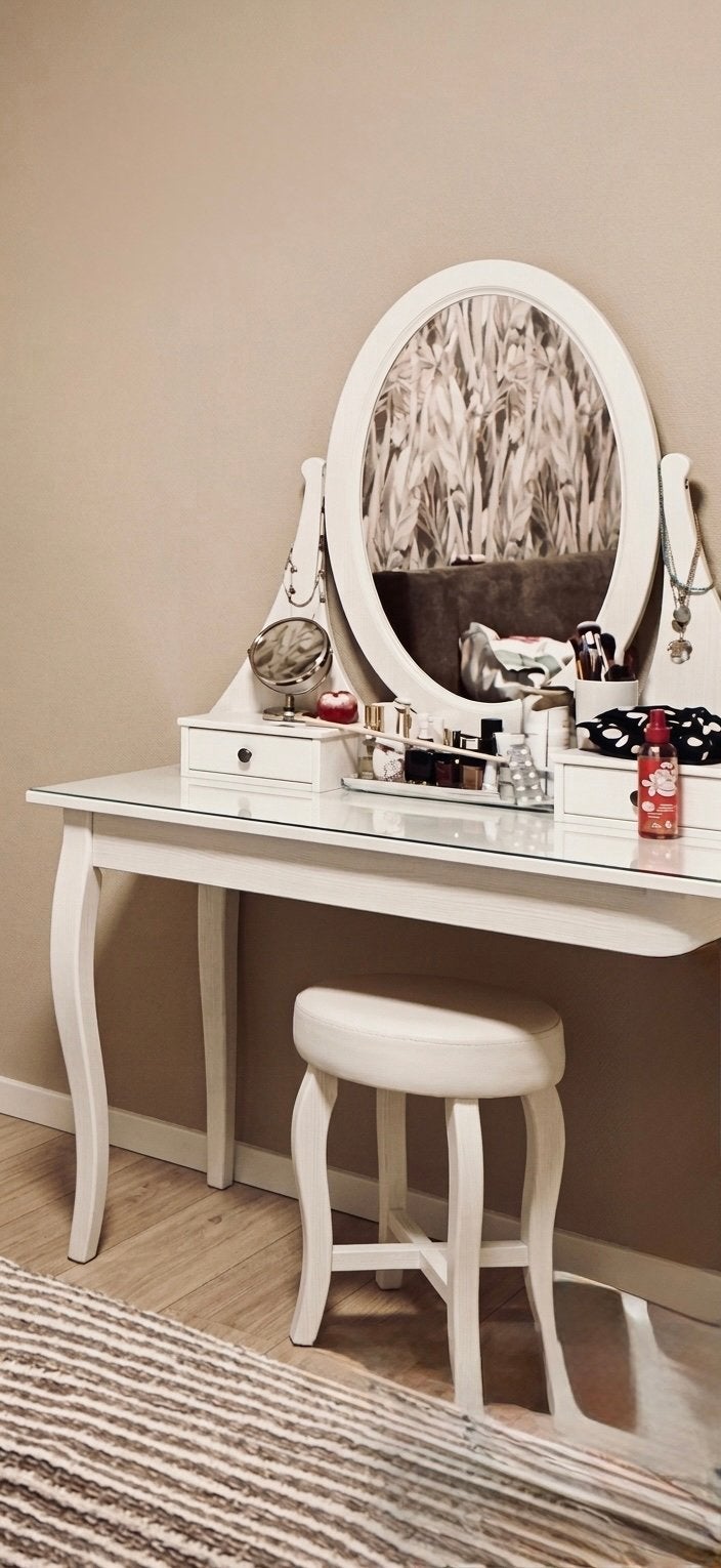 Witte IKEA Hemnes Kaptafel met Spiegel, Ophalen, Zo goed als nieuw, 50 tot 100 cm, Minder dan 100 cm