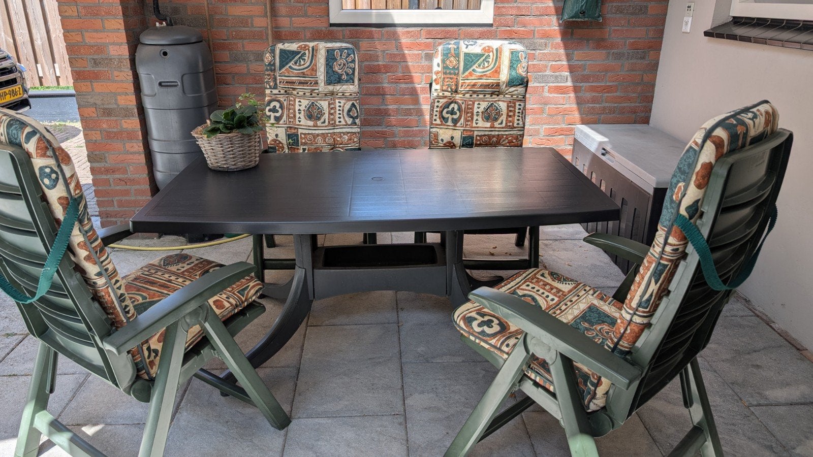 tuinset Hartmann compleet, Tuin en Terras, Ophalen, Kunststof, Gebruikt, 6 zitplaatsen