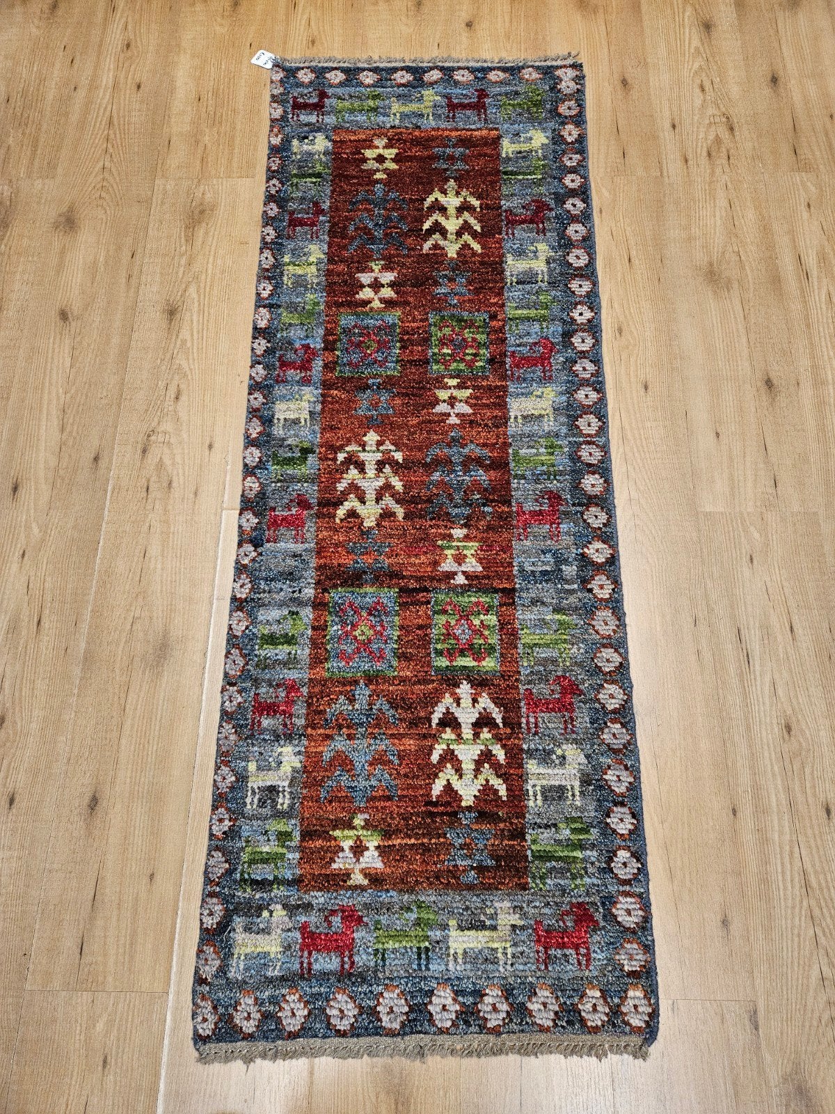Handgeknoopt oosters tapijt loper moderndesign 170x60, Info@SlatsAntiek.nl, Perzisch, Crème, Vof Slats Antiek