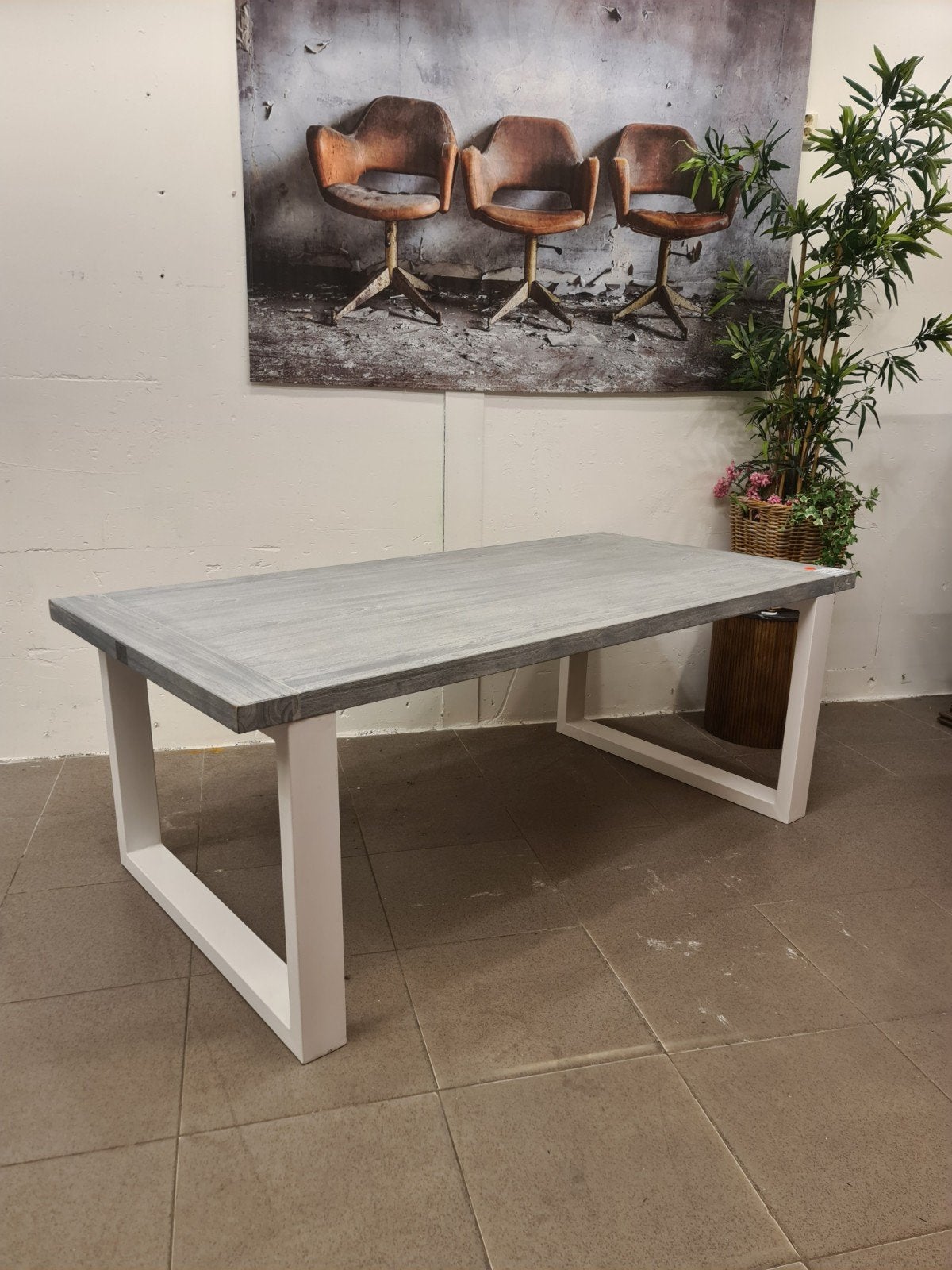 Nieuwe landelijke eettafel La Provance 200x100cmgrijs grenen, Ophalen, Hout, ., Nieuw