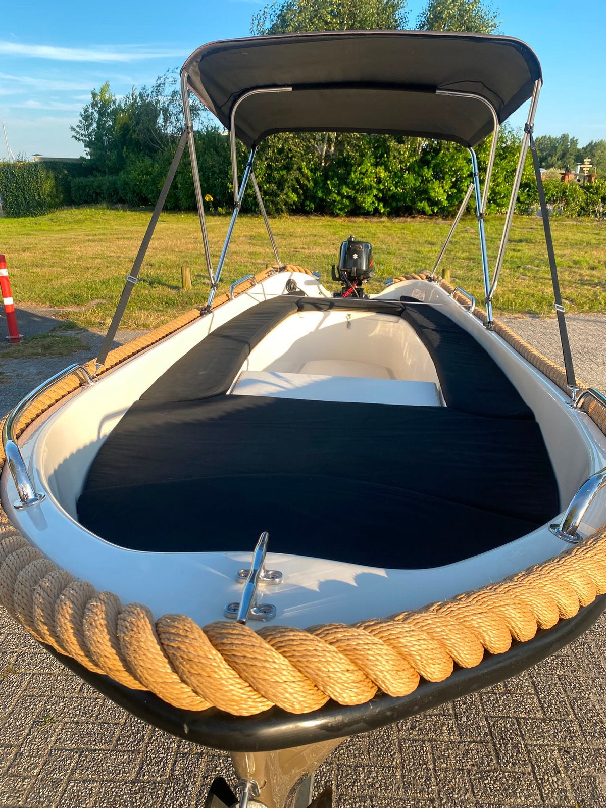 Admiraal 430 Suzuki 6pk fourstroke, Watersport en Boten, Ophalen, Zo goed als nieuw, Buitenboordmotor, Kabelaring