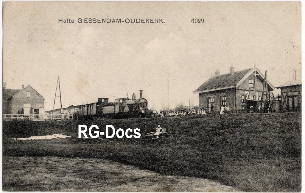 Ansichtkaart Briefkaart Stoomtrein Giessendam Oudekerk 1913, Ophalen of Verzenden, Voor 1920, Gelopen, Zuid-Holland