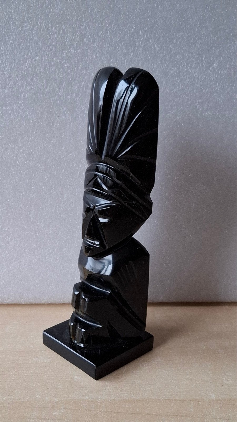 Azteeks Maya beeldje ( God vd Gezondheid )., Glas, Minder dan 20 cm, Ophalen of Verzenden, Handgemaakt