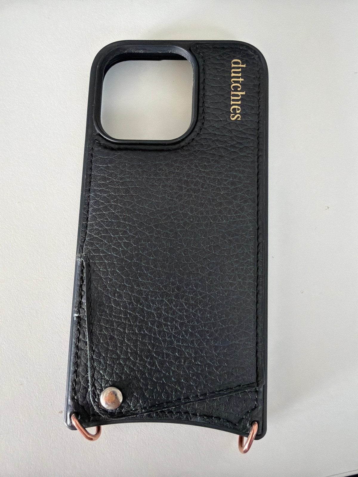 Dutchies iPhone 16 Pro hoesje zwart leer, Zwart, Dutchies, Hoesje of Tasje, Ophalen of Verzenden