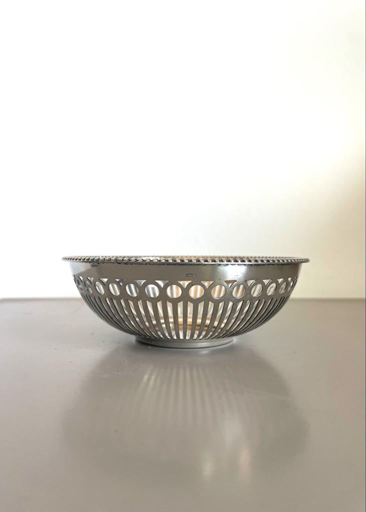 Verzilverd bonbon schaaltje, trinket dish, vintage, Ophalen of Verzenden