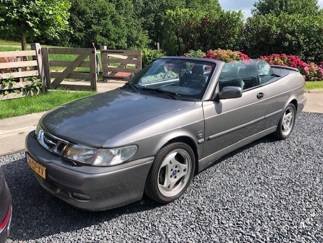 Saab 93 Cabriolet 2.0 Aero Turbo motor gereviseerd, Voorwielaandrijving, Zwart, Cabriolet, Leder