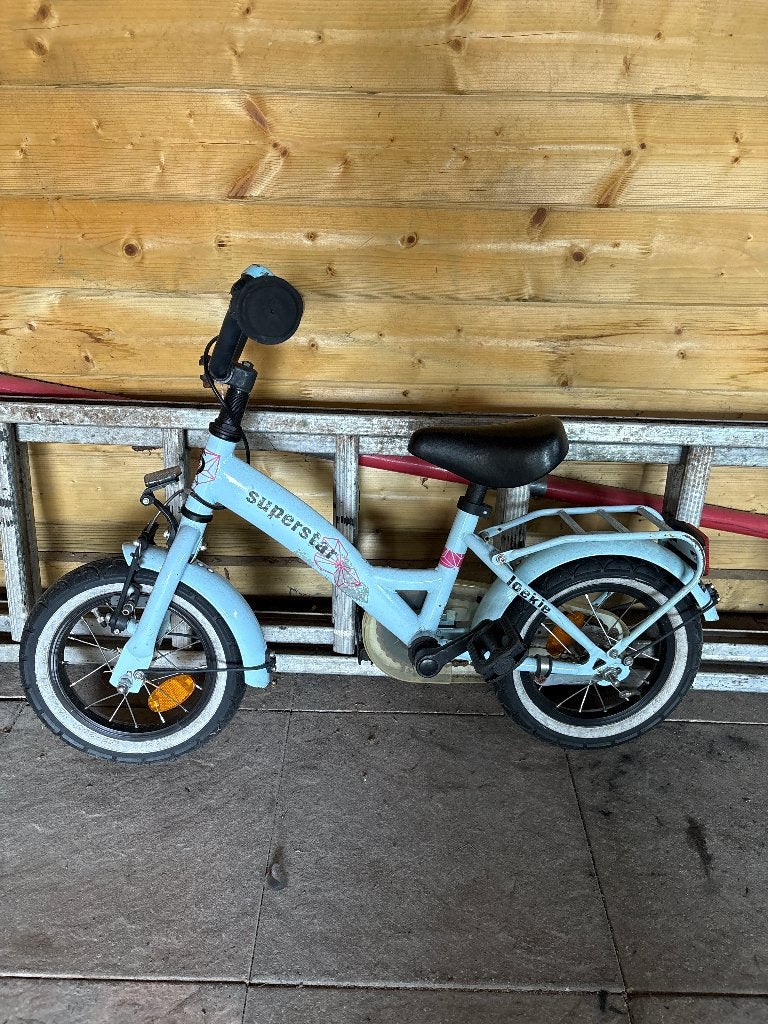 Kinderfiets Loekie superstar lichtblauw, Ophalen, Gebruikt, Minder dan 16 inch