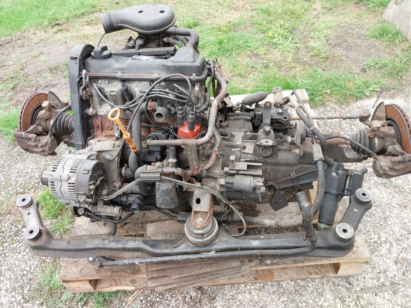 VW golf/jetta 1.8 AAM Motor + voorterrein + kabelboom + ECU, Ophalen, Gebruikt, Volkswagen