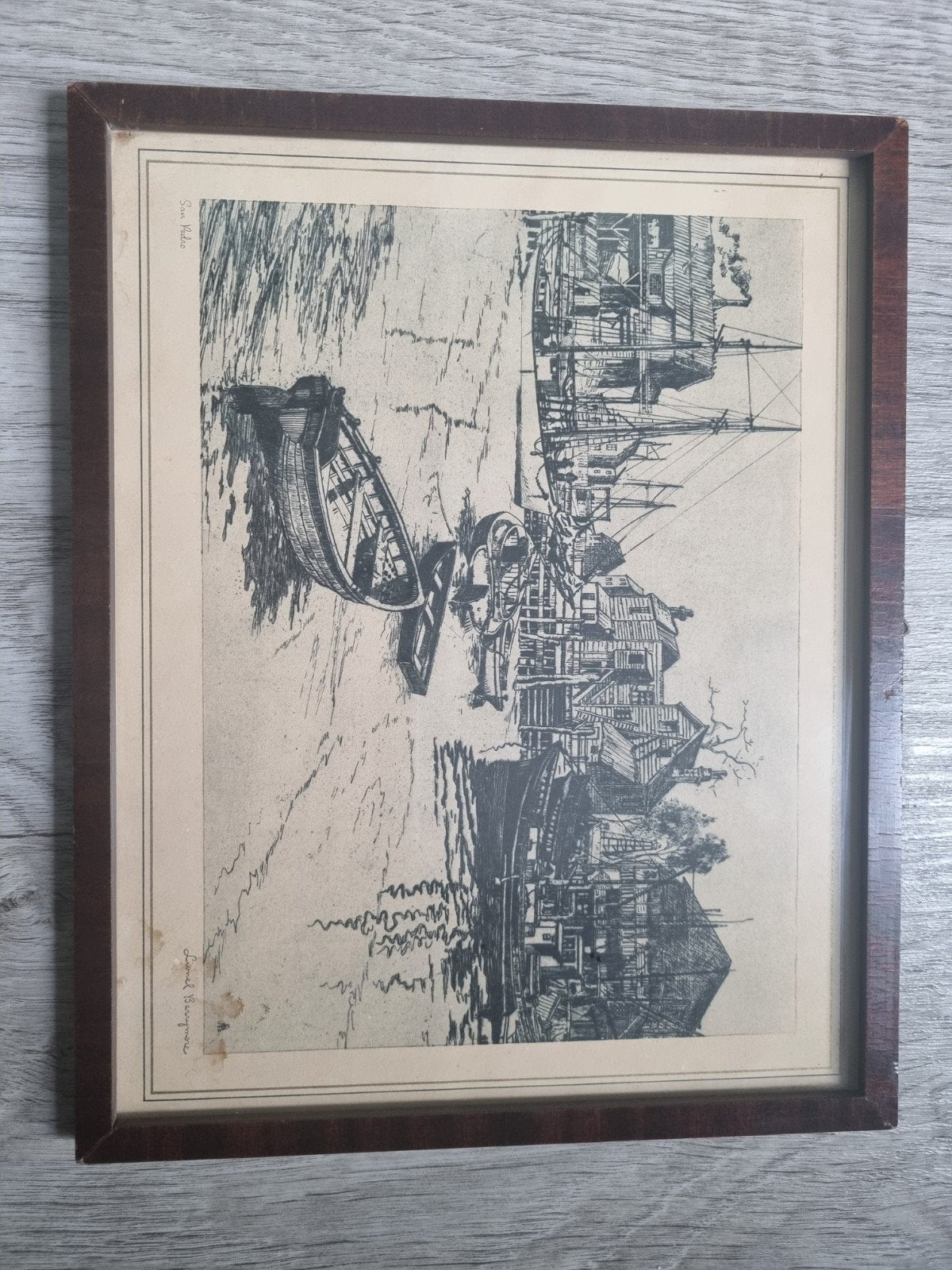 Drie etsen van Lionel Barrymore, ingelijst (28 x 22 cm), Ophalen, Ets, Ingelijst