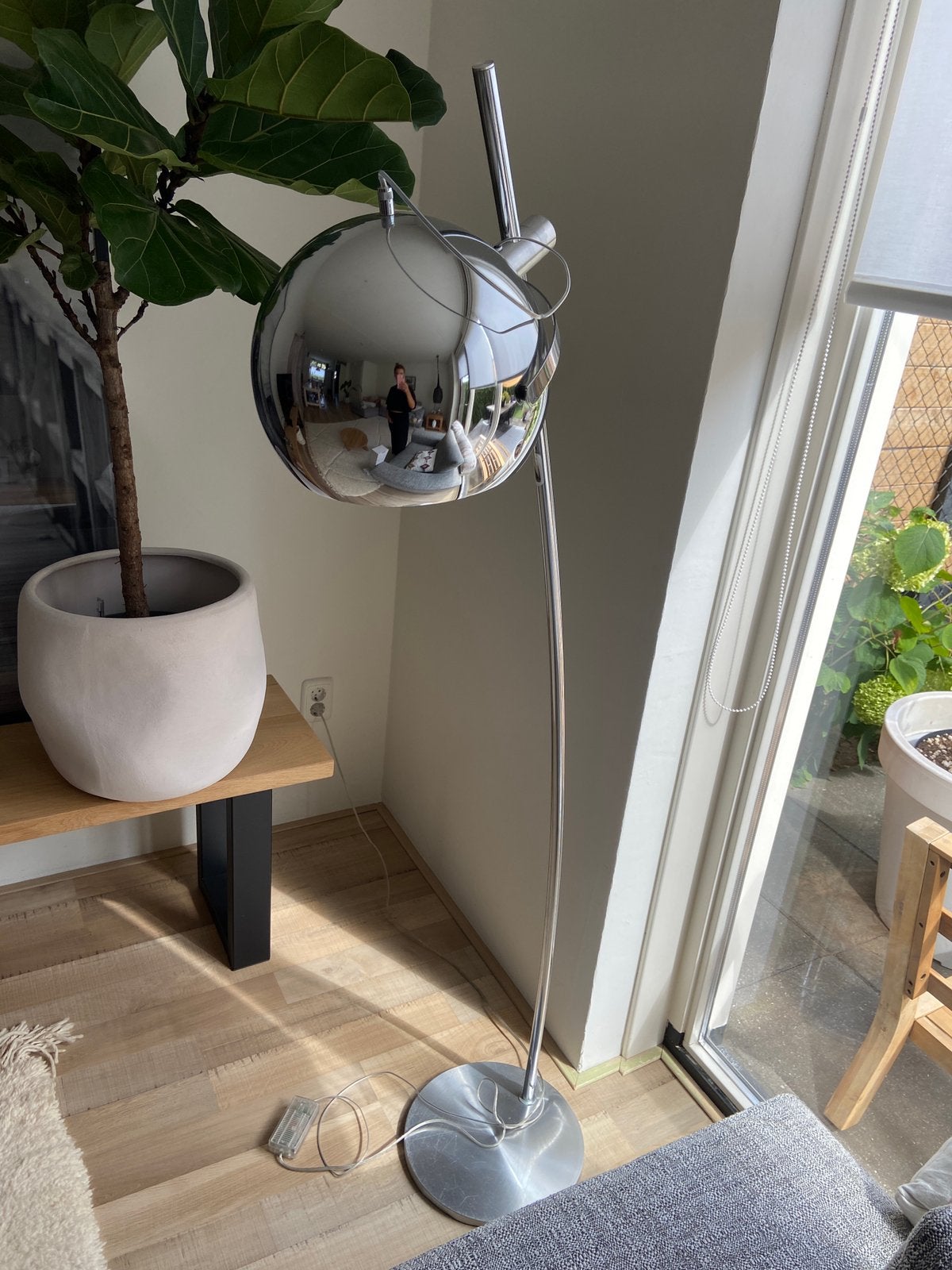 Vloerlamp bollamp, Ophalen, Gebruikt, Metaal, 150 tot 200 cm