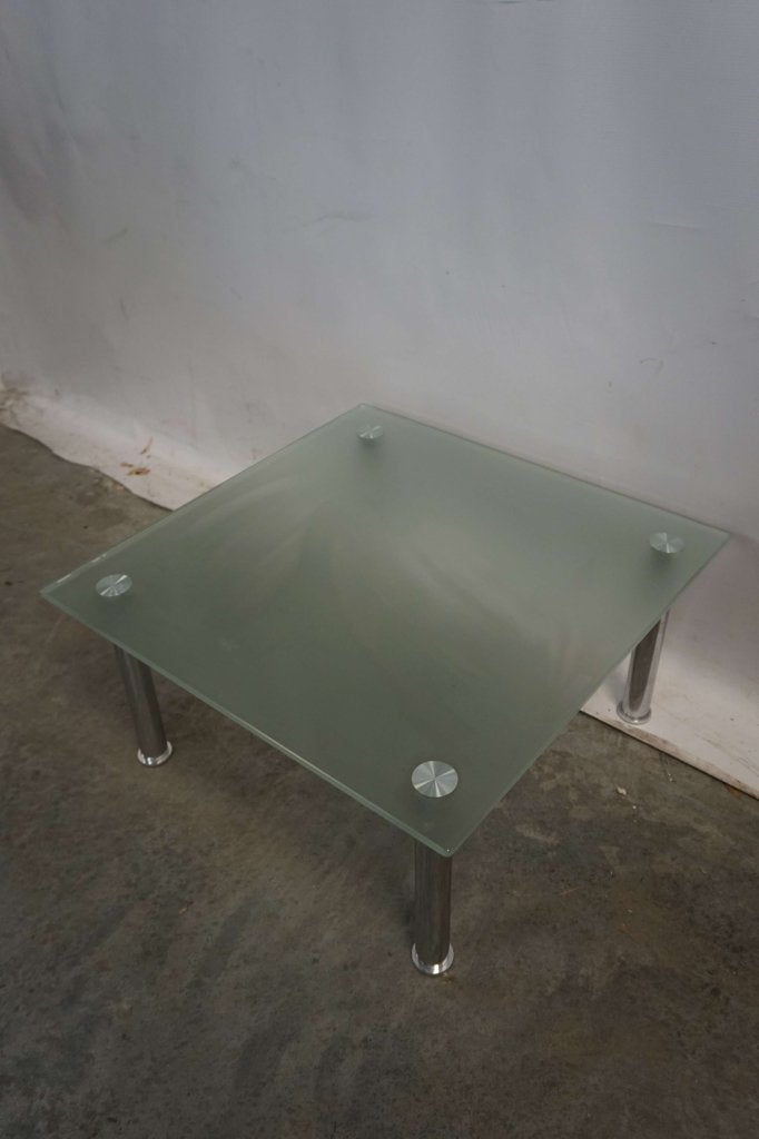 Matglas glazen salontafel koffietafel, Huis en Inrichting, Tafels | Salontafels, Gebruikt, 50 tot 100 cm, 50 tot 100 cm, Glas