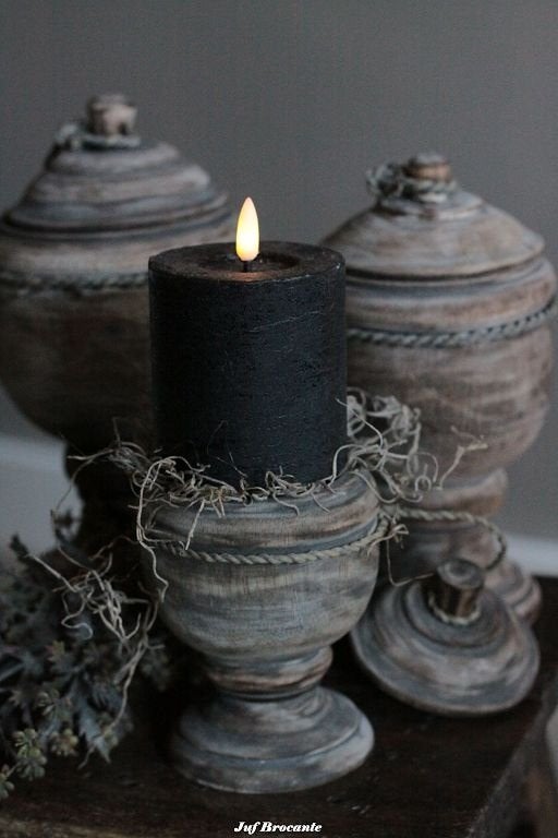 Houten schaal op voet in 'vintage brown'., Www.jufbrocante.nl, Www.jufbrocante.nl, Nieuw, Ophalen of Verzenden