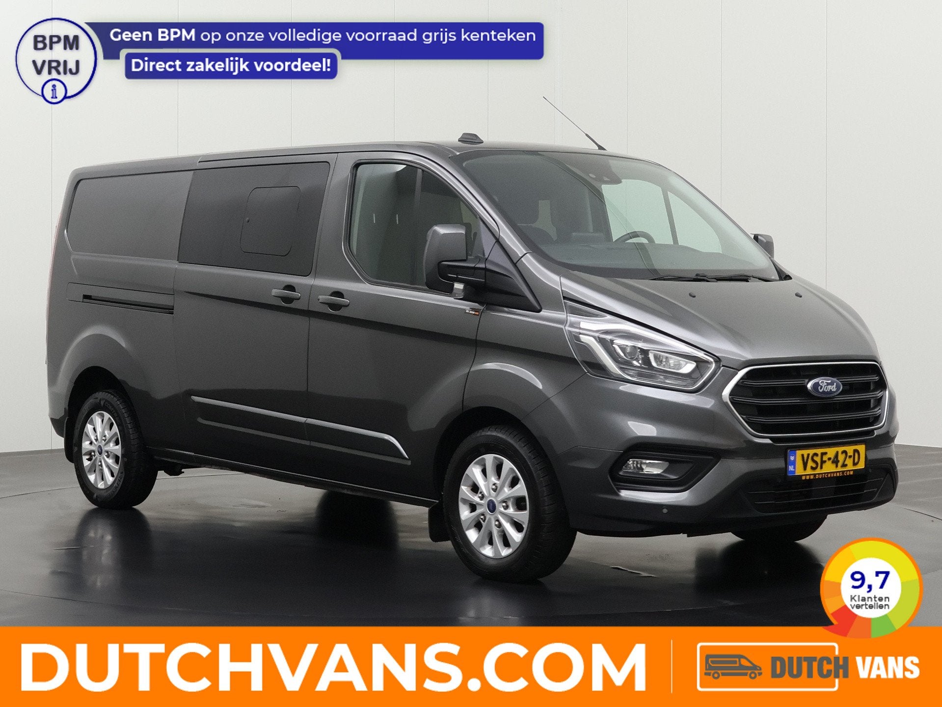 Ford Transit Custom 2.0TDCI 170PK Automaat Lang Dubbele Cabi, Auto's, Diesel, 170 pk, Ford, 1500 kg
