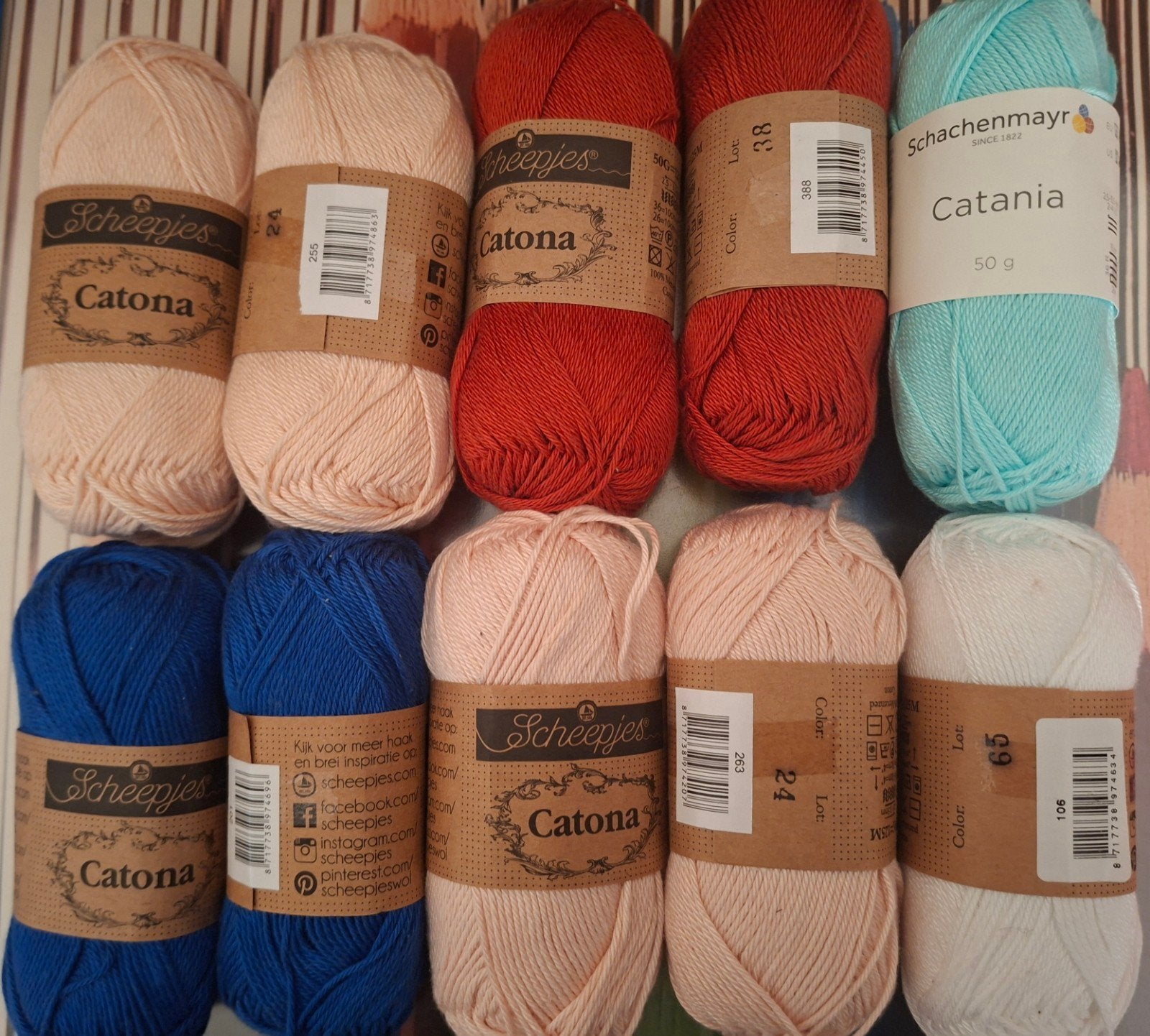 10x50 gr haakkatoen catona en catania (100% katoen), Scheepjes en Schachenmayr, Nieuw, Ophalen of Verzenden, X