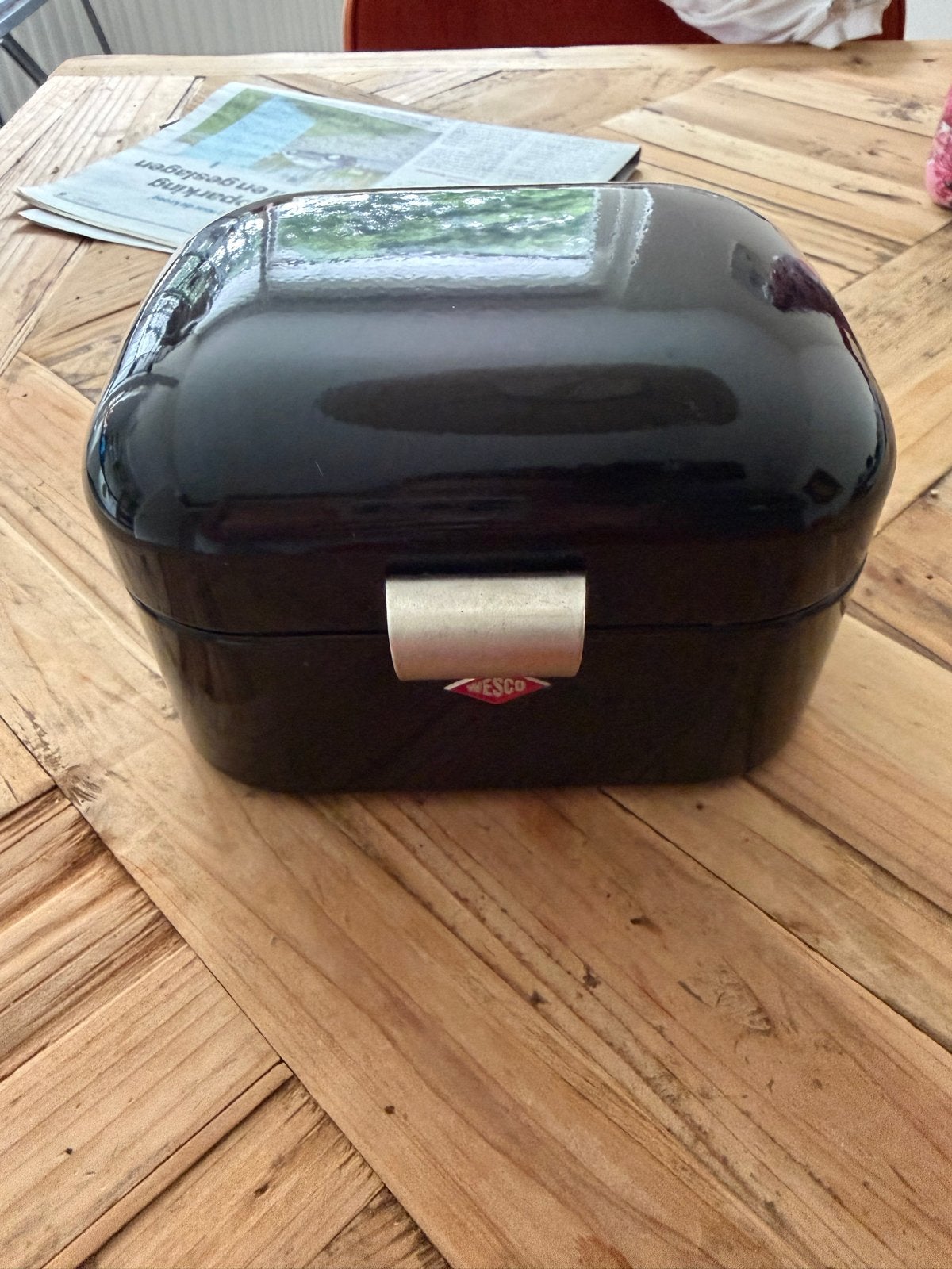 Wesco Mini Grandy Zwart broodtrommel, Broodtrommel, Ophalen of Verzenden, Zo goed als nieuw, Zwart