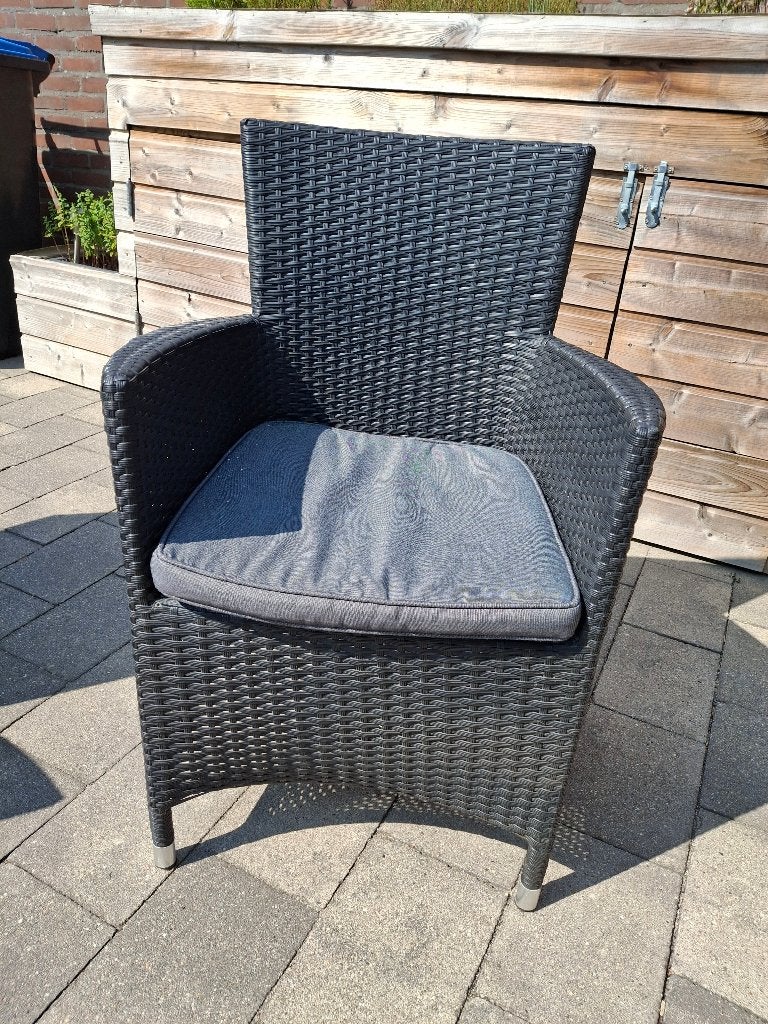 Tuinstoelen 6 stuks Bois le Duc incl zitkussens, Tuin en Terras, Ophalen, Zo goed als nieuw, Kunststof