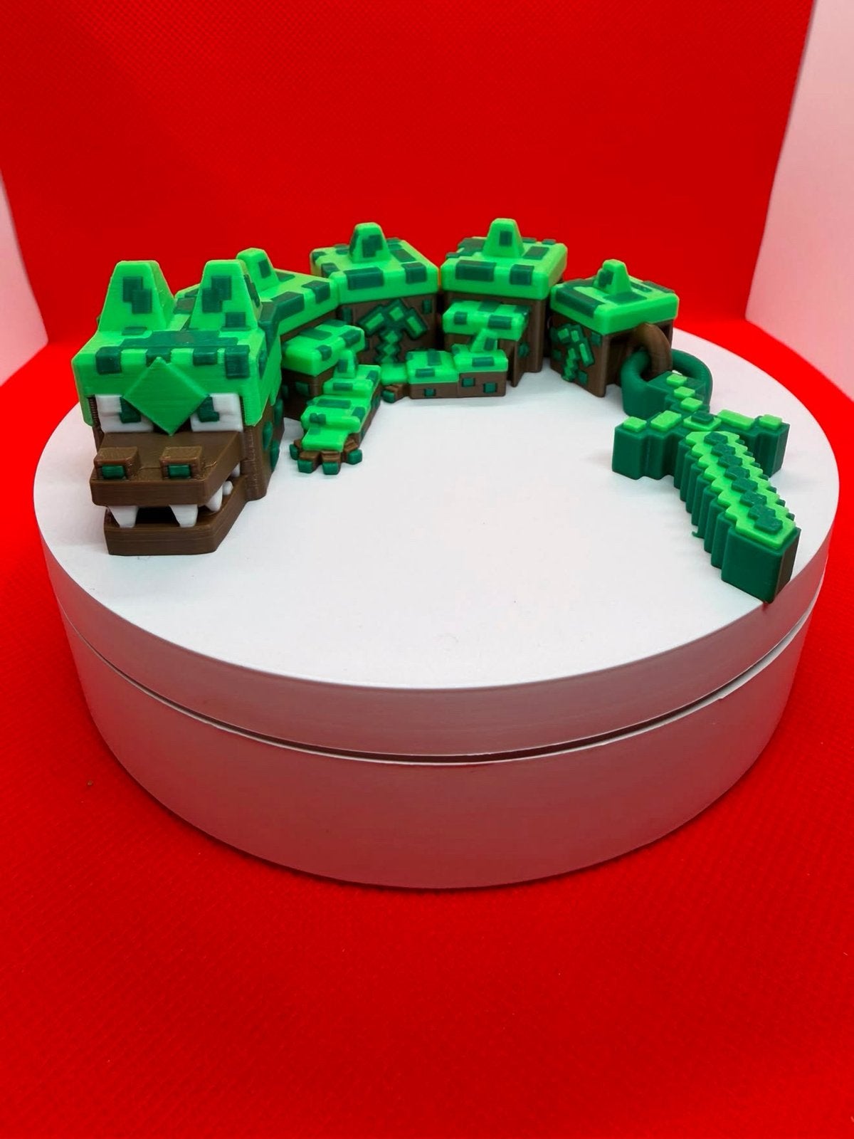 3D-geprinte draak in Minecraft-stijl (21 cm), Verzenden, Nieuw