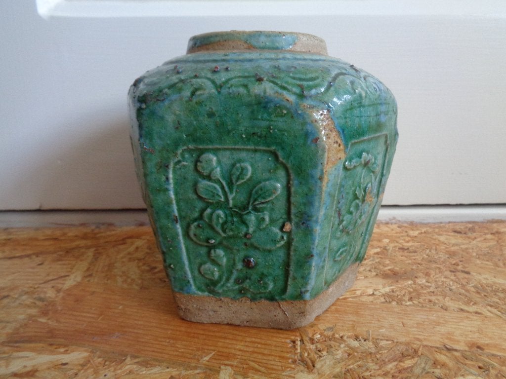 CHINESE SHIWAN GEMBERPOT GROEN TURQUOISE, Ophalen, Overige stijlen, Kop(pen) en/of Schotel(s)