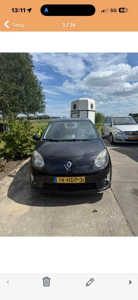 Renault Twingo 1.1 2008 Zwart, Auto's, Voorwielaandrijving, Twingo, 31 €/maand, 4 cilinders