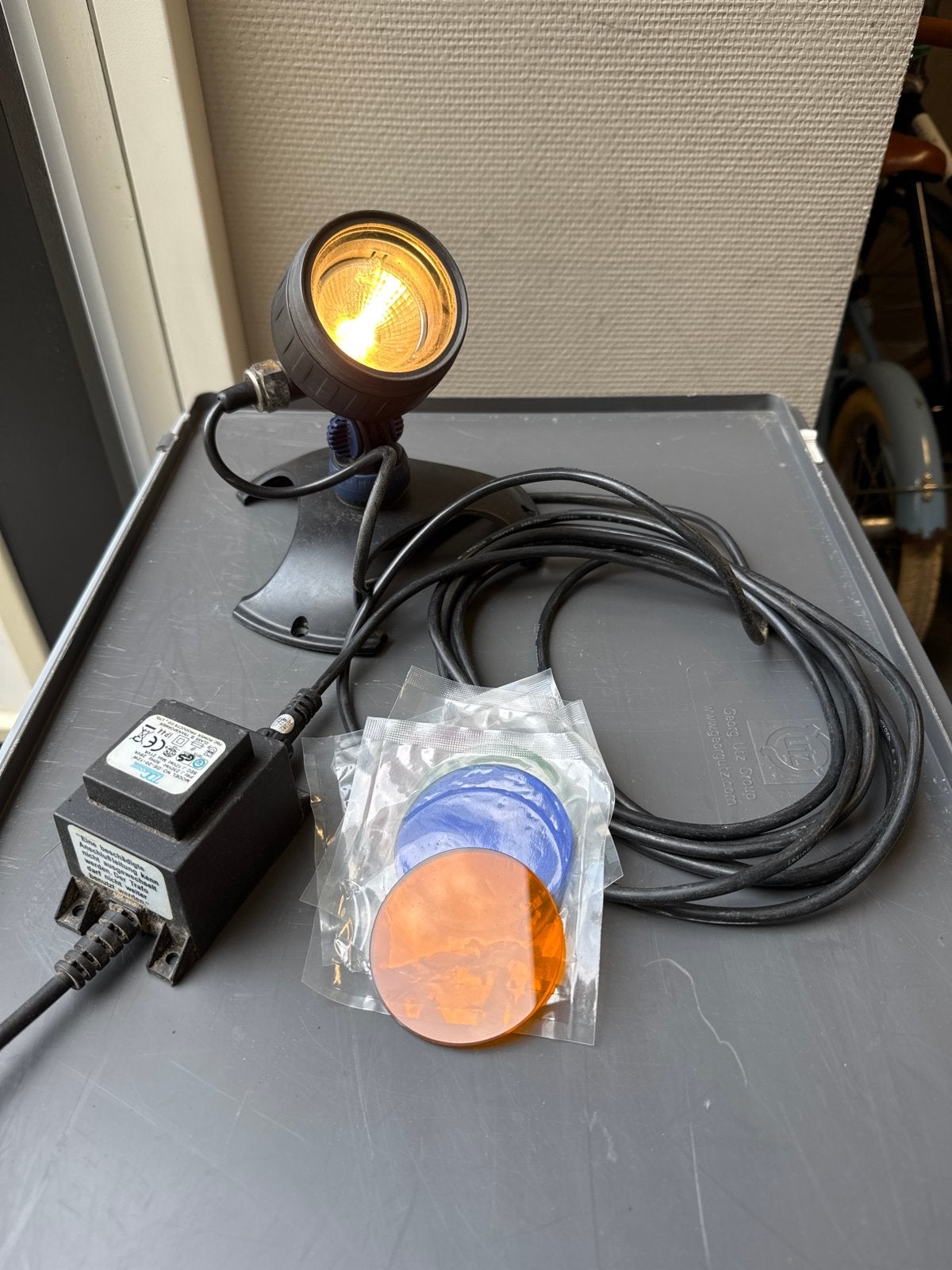 Oase LunAqua 3 Halogeen spot – Complete Set met Kleurfilters, Tuin en Terras, Vijvers, Ophalen of Verzenden, Gebruikt