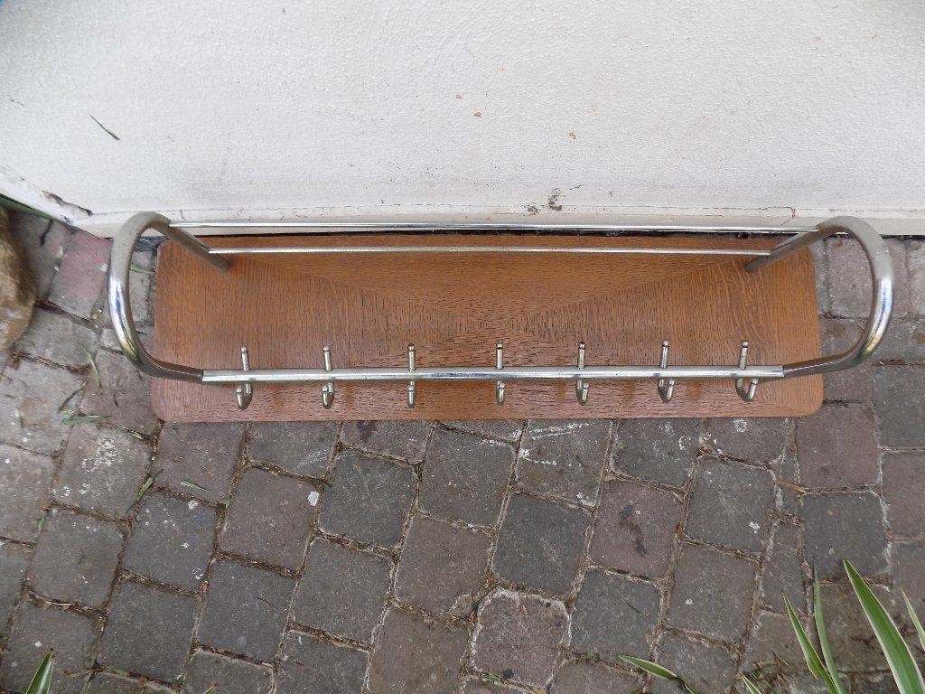 Art deco kapstok met kapstokkleed vintage brocante, Ophalen of Verzenden, Gebruikt