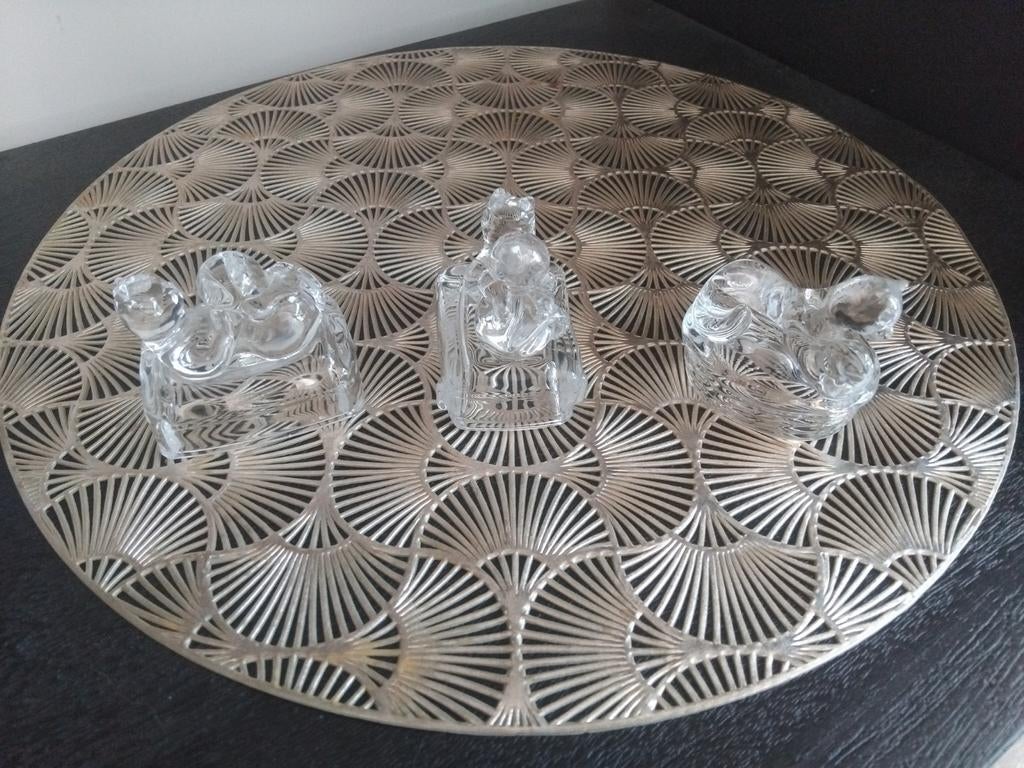 cristal d'arques kristal 2x Beer met bal en 1x poes met bal, Ophalen of Verzenden