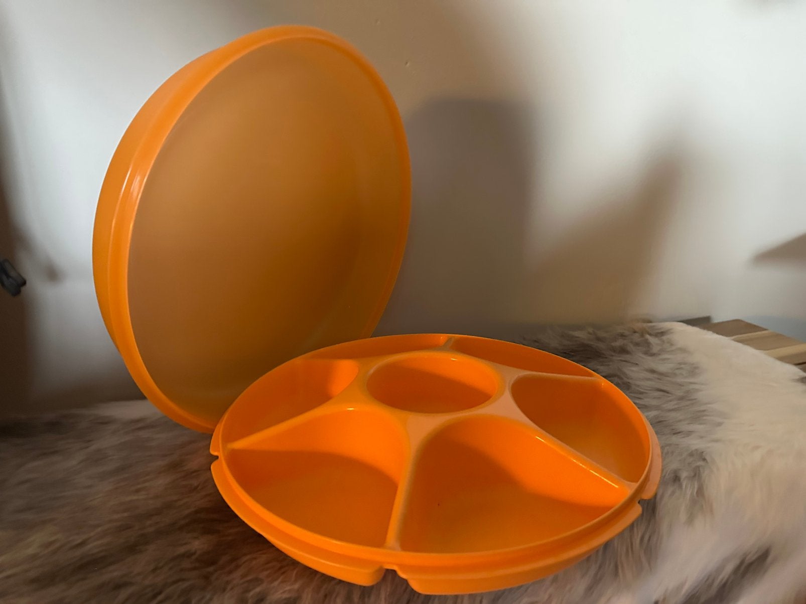 Partyschaal Tupperware, Schaal, Oranje, Ophalen of Verzenden, Zo goed als nieuw