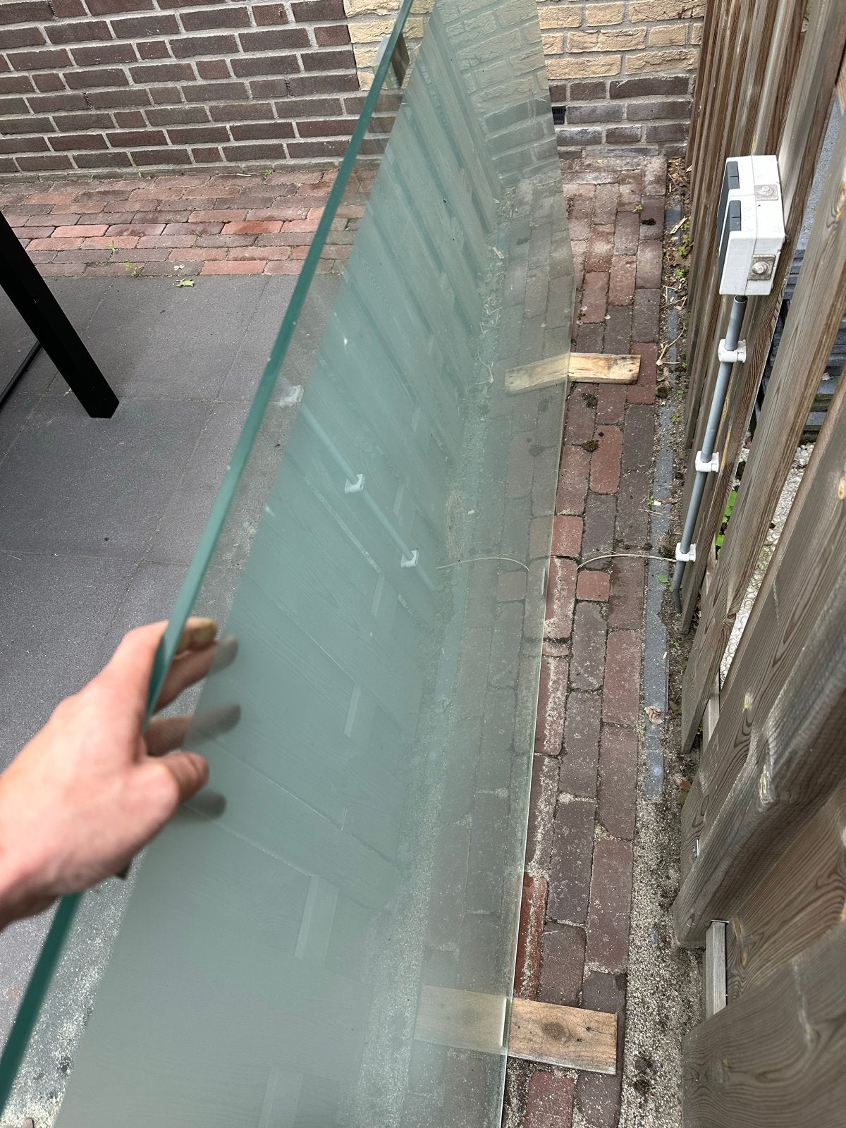 Glazen tafelblad 100x188 cm - Melkglas/Blank glas, Huis en Inrichting, Tafelonderdelen, Ophalen, Gebruikt, 100 tot 150 cm, Glas