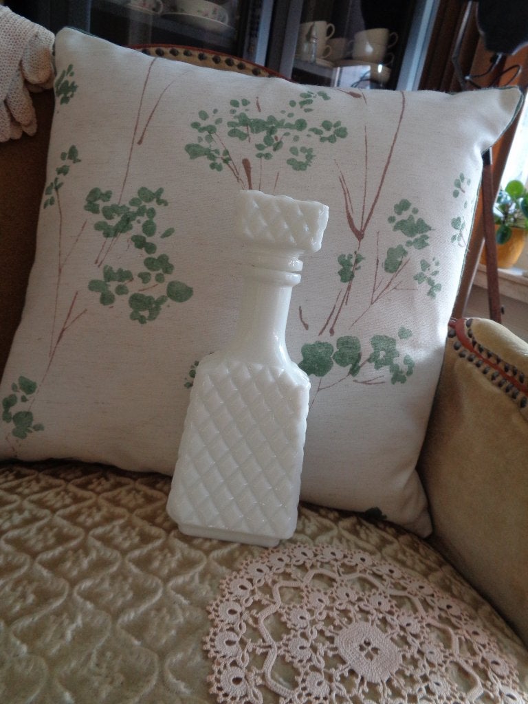Vintage Opaline Melkglazen Karaf ** Mimosa **, Ophalen of Verzenden