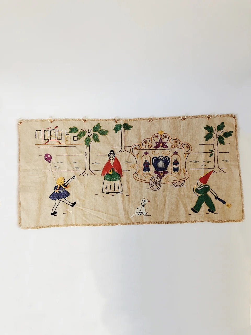 VINTAGE GEBORDUURD WANDKLEED, -, -, Ophalen of Verzenden, Zo goed als nieuw