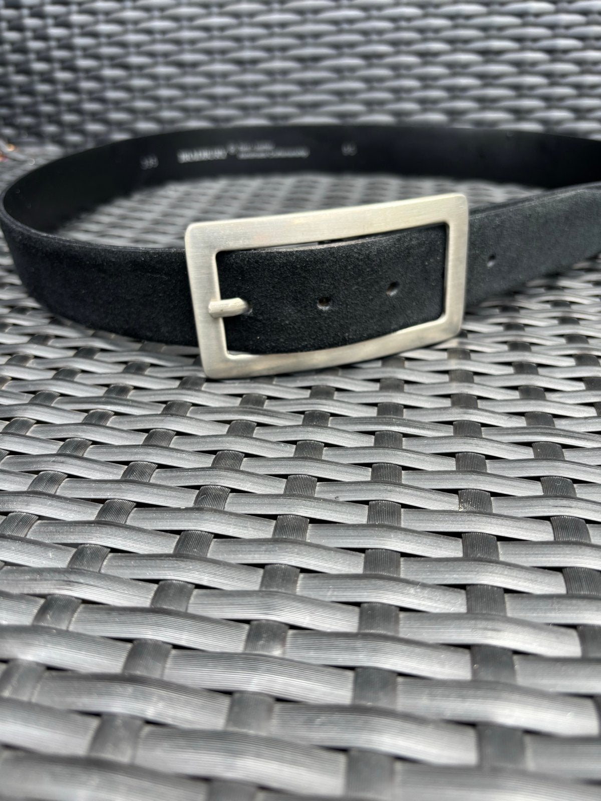 Bradbury Guiseppe Zwarte Leren Riem - Zo goed als nieuw, Kleding | Dames, Riemen en Ceinturen, Zo goed als nieuw, Heupriem, 90 tot 100 cm