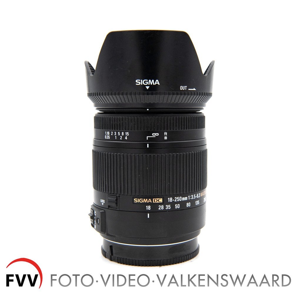 Sigma 18-250 mm F3.5-6.3 DC Macro HSM voor Sony A, Gebruikt, Sigma, Ophalen of Verzenden, Standaardlens