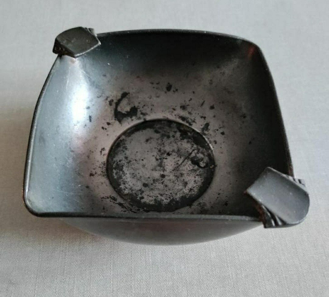 ASBAK,vierkant,Tin,Royal DAALDEROP Holland,asbakje, Ophalen of Verzenden