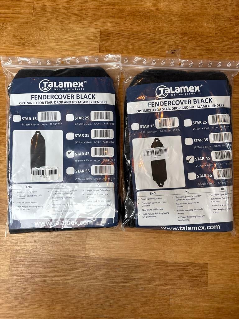 2x Talamex Fenderhoes Zwart STAR 45 24x72cm, Watersport en Boten, Ophalen of Verzenden, Nieuw, Overige typen