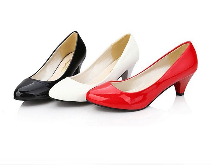 Dames hakken 001 (zwarte witte rode pumps lak glimmende), Verzenden, Nieuw, Overige kleuren, Pumps