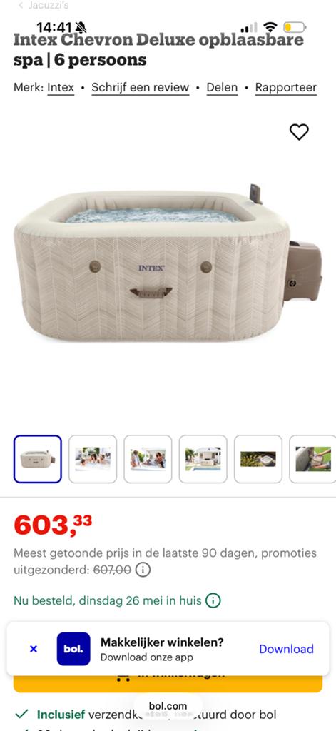 Pure spa chevron deluxe 6 persoons wifi, Ophalen of Verzenden, Nieuw, Filter, Opblaasbaar