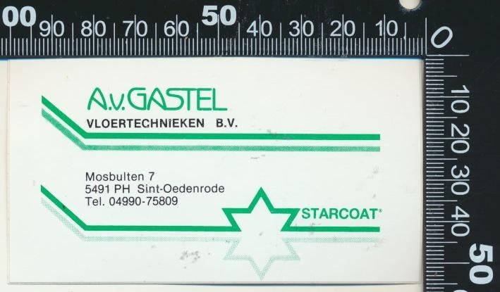 Sticker: Van Gastel Vloertechnieken - Sint Oedenrode, Ophalen of Verzenden, Zo goed als nieuw, Bedrijf of Vereniging