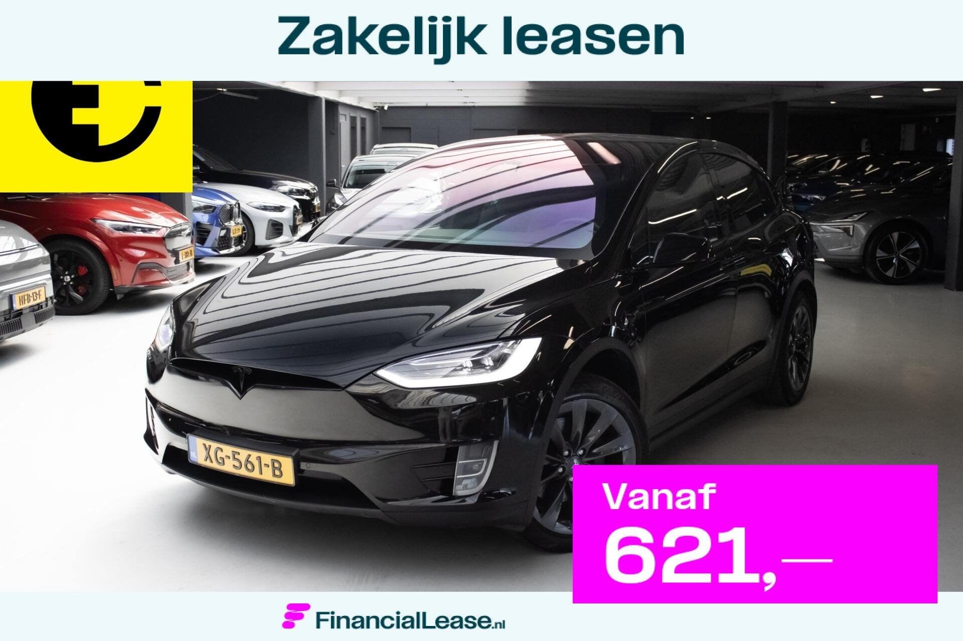 Tesla Model X 100D 7p. | SOH 87.6% |Trekhaak | Luchtvering, Model X, 2433 kg, 7 stoelen, Zwart