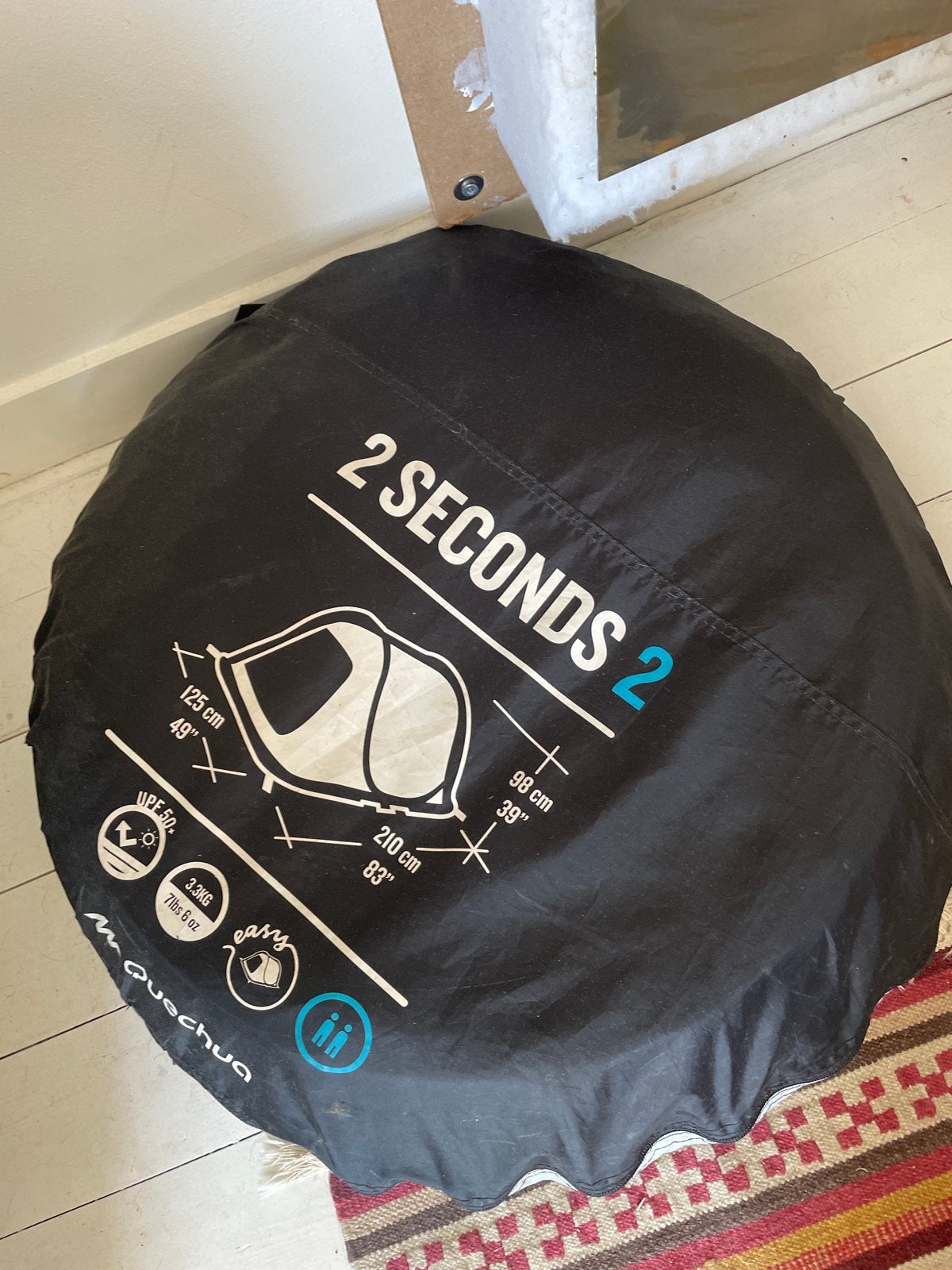 Quechua 2 Seconds Fresh & Black uitklaptent (2 pers.), Ophalen, Gebruikt, Tot en met 2