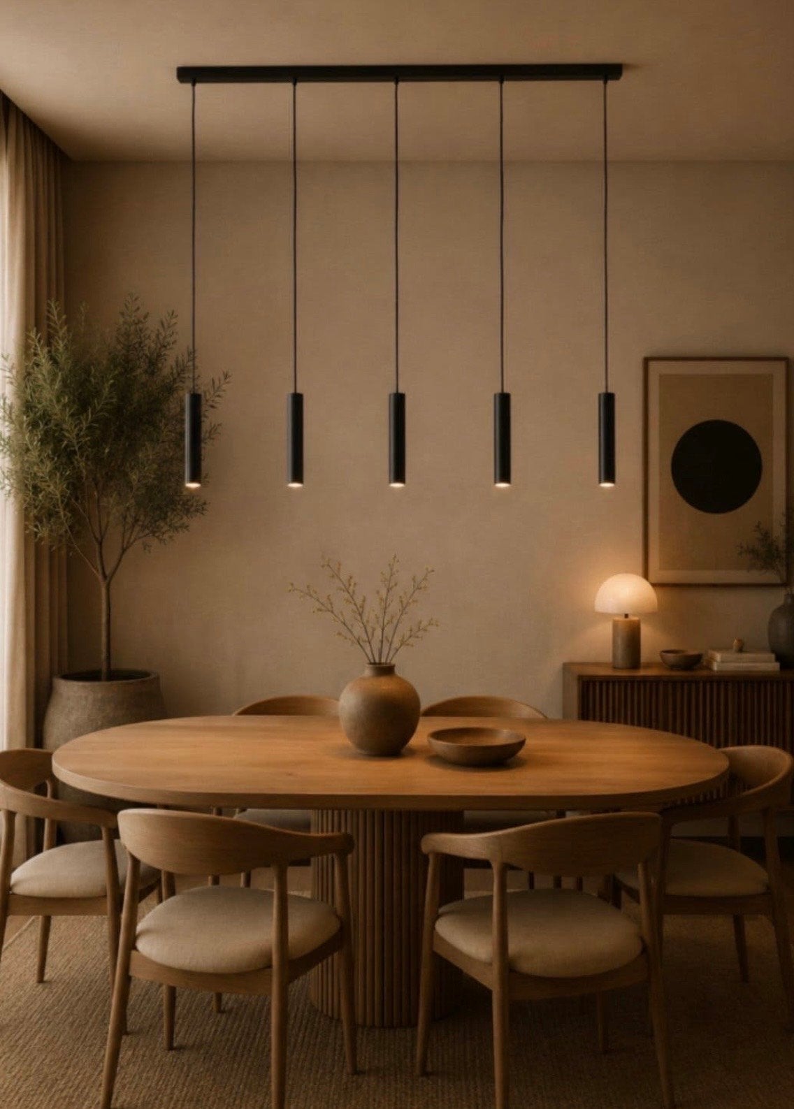 Moderne Ztahl Salerno 5L hanglamp - Zwart, Ophalen, Zo goed als nieuw, Metaal, Overige fittingen